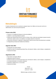 Precio consultas de nutricion en Cunit nutricionista Cristian Fernandez