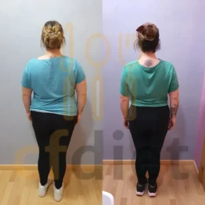 Antes y después de nutrición para mujer en la zona de Salou